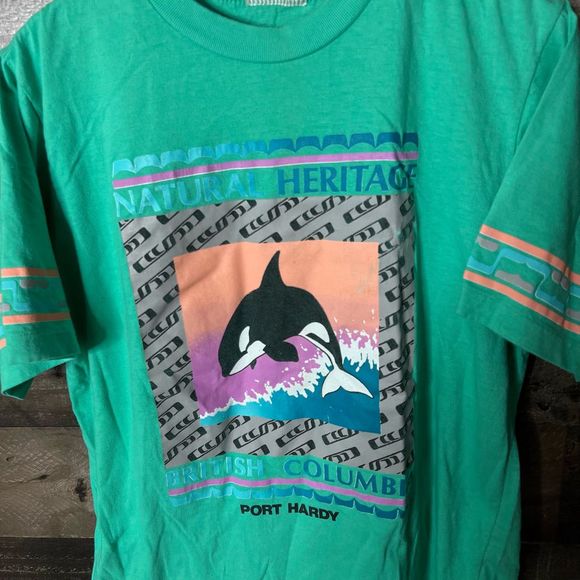 VTG British Columbia Orca T Shirt Large - Picture 2 of 3